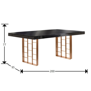 SCHULLER VITA 200 Mesa de Comedor Antracita-Oro