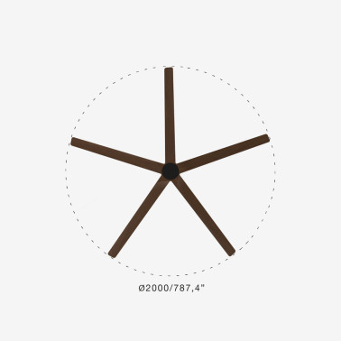 FARO BIGWOOD 24 XXL Ventilador Negro-Nogal