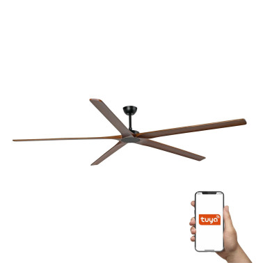 FARO BIGWOOD 24 XXL Ventilador Negro-Nogal TUYA