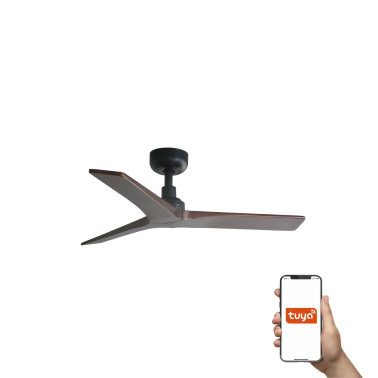 FARO KLIM S Ventilador Negro-Nogal TUYA