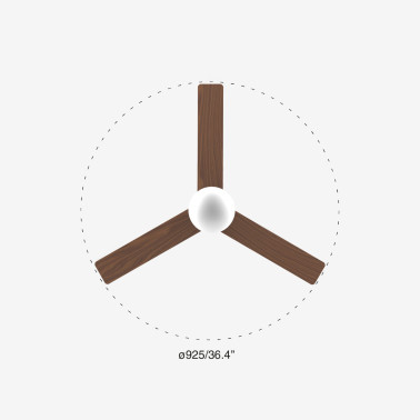 FARO KLIM S E27 Ventilador Negro-Nogal