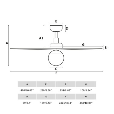 FARO KLIM S E27 Ventilador Blanco-Roble