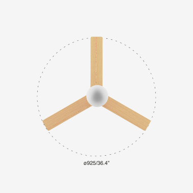 FARO KLIM S E27 Ventilador Blanco-Roble