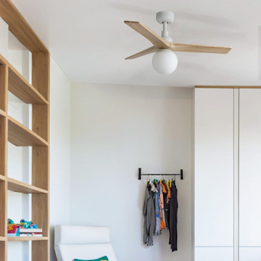 FARO KLIM S E27 Ventilador Blanco-Pino TUYA