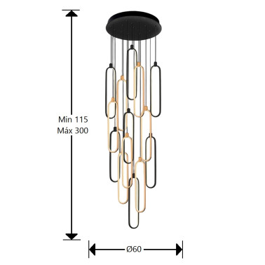SCHULLER COLETTE Lámpara 14L Oro-Negro