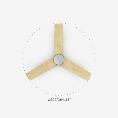 FARO HEYWOOD TUB S Ventilador Blanco-Pino TUYA