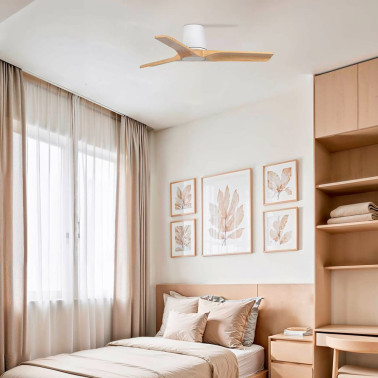 FARO HEYWOOD TUB S Ventilador Blanco-Pino TUYA