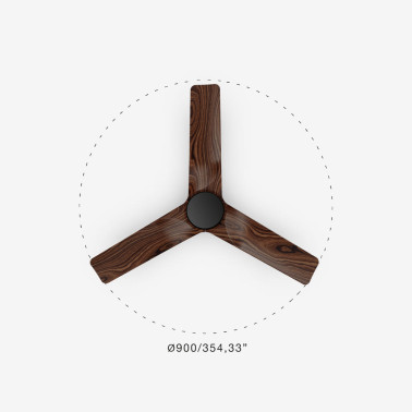 FARO HEYWOOD TUB S Ventilador Negro-Nogal