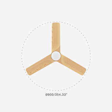 FARO HEYWOOD TUB LED S Ventilador Blanco-Pino TUYA