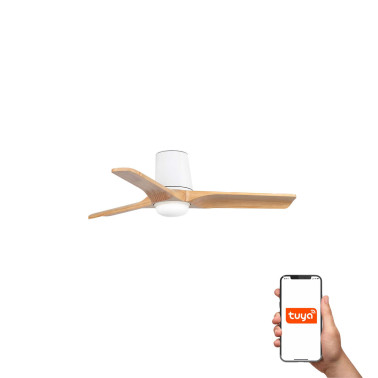 FARO HEYWOOD TUB LED S Ventilador Blanco-Pino TUYA