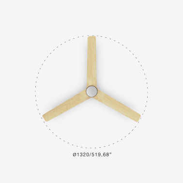FARO HEYWOOD TUB L Ventilador Blanco-Pino