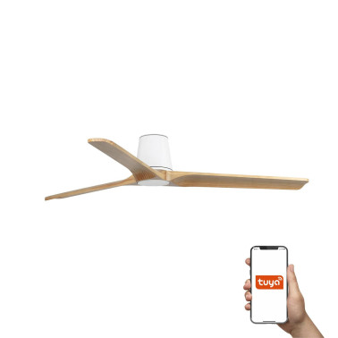 FARO HEYWOOD TUB L Ventilador Blanco-Pino TUYA
