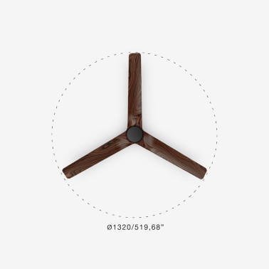 FARO HEYWOOD TUB L Ventilador Negro-Nogal TUYA
