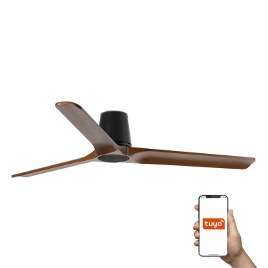 FARO HEYWOOD TUB L Ventilador Negro-Nogal TUYA