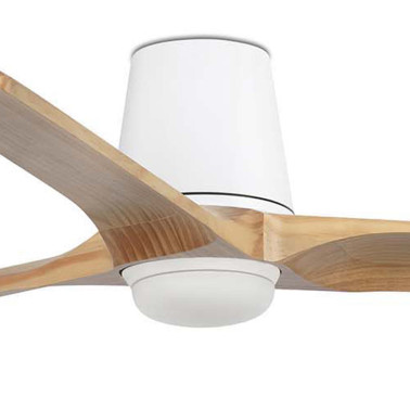 FARO HEYWOOD TUB LED L Ventilador Blanco-Pino TUYA
