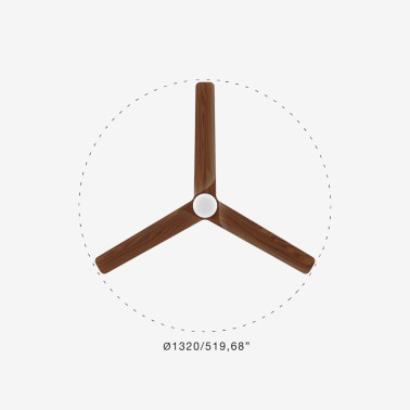 FARO HEYWOOD TUB LED L Ventilador Negro-Nogal