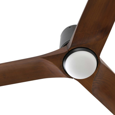FARO HEYWOOD TUB LED L Ventilador Negro-Nogal TUYA