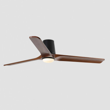 FARO HEYWOOD TUB LED L Ventilador Negro-Nogal TUYA