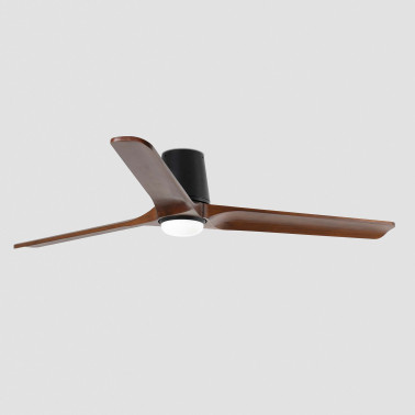 FARO HEYWOOD TUB LED L Ventilador Negro-Nogal TUYA