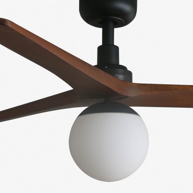 FARO KLIM M E27 Ventilador Negro-Nogal TUYA
