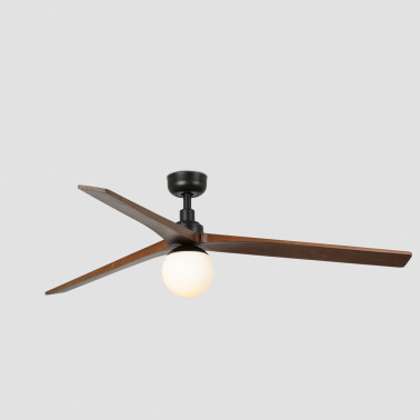 FARO KLIM L E27 Ventilador Negro-Nogal TUYA