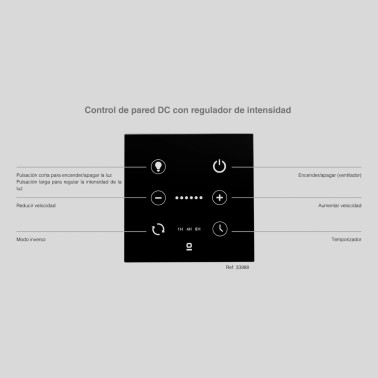 FARO Controlador de Pared Negro DC C/ Luz Regulable