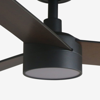 FARO RUDDER L LED Ventilador Negro-Nogal TUYA