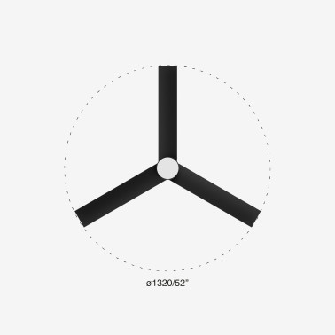 FARO RUDDER L LED Ventilador Negro-Nogal TUYA