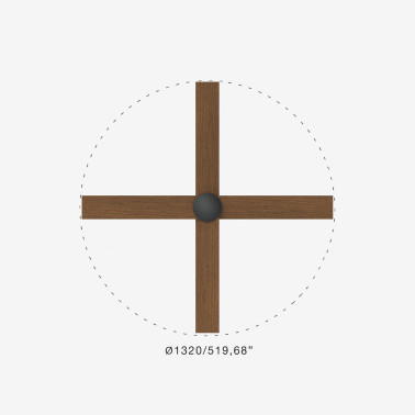 FARO RUDDER L 4 Ventilador Negro-Nogal