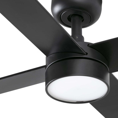 FARO RUDDER L 4 LED Ventilador Negro-Nogal TUYA