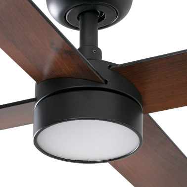 FARO RUDDER L 4 LED Ventilador Negro-Nogal TUYA