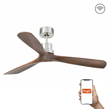 FARO LANTAU L DC Ventilador Níquel-Nogal TUYA