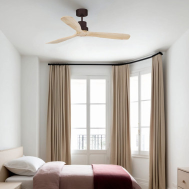 FARO LANTAU L DC Ventilador Marrón-Pino TUYA
