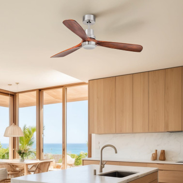 FARO LANTAU L DC LED Ventilador Níquel-Nogal TUYA