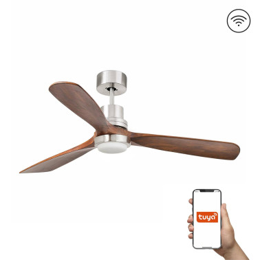 FARO LANTAU L DC LED Ventilador Níquel-Nogal TUYA