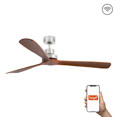 FARO LANTAU XL DC Ventilador Níquel-Nogal TUYA