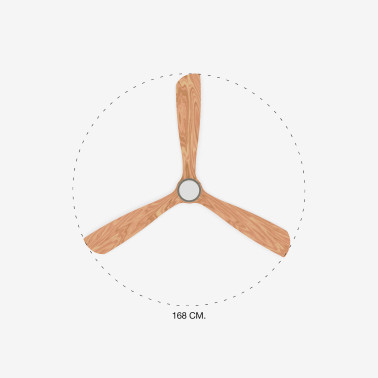 FARO LANTAU XL DC LED Ventilador Níquel-Pino TUYA