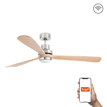 FARO LANTAU XL DC LED Ventilador Níquel-Pino TUYA