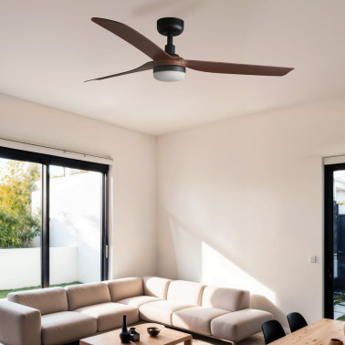 FARO PUNT M DC LED Ventilador con Luz Negro-Nogal