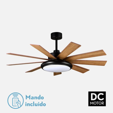FABRILAMP PIREO 132CM Ventilador Negro-Roble-Haya