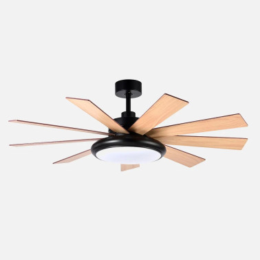 FABRILAMP PIREO 132CM Ventilador Negro-Roble-Haya