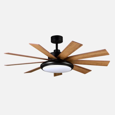 FABRILAMP PIREO 132CM Ventilador Negro-Roble-Haya