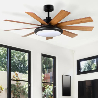 FABRILAMP PIREO 132CM Ventilador Negro-Roble-Haya