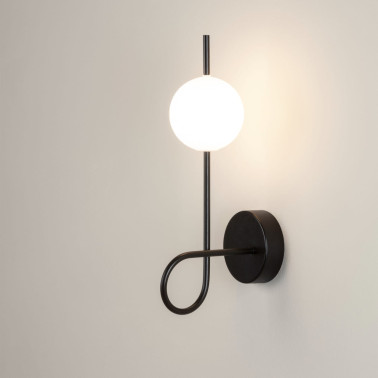 ESTILUZ LOOP Aplique de Pared Negro Mate