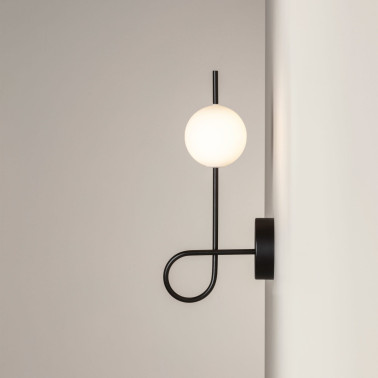 ESTILUZ LOOP Aplique de Pared Negro Mate