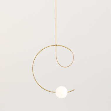 ESTILUZ LOOP Colgante Superficie Oro Metálico