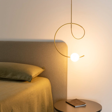 ESTILUZ LOOP Colgante Superficie Oro Metálico