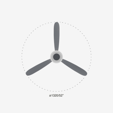 FARO AMELIA L CONE LED Ventilador Gris TUYA