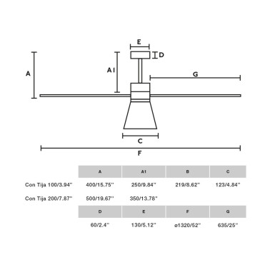 FARO AMELIA L CONE LED Ventilador Gris TUYA