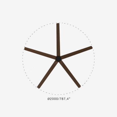 FARO BIGWOOD 20 XXL Ventilador Negro-Nogal